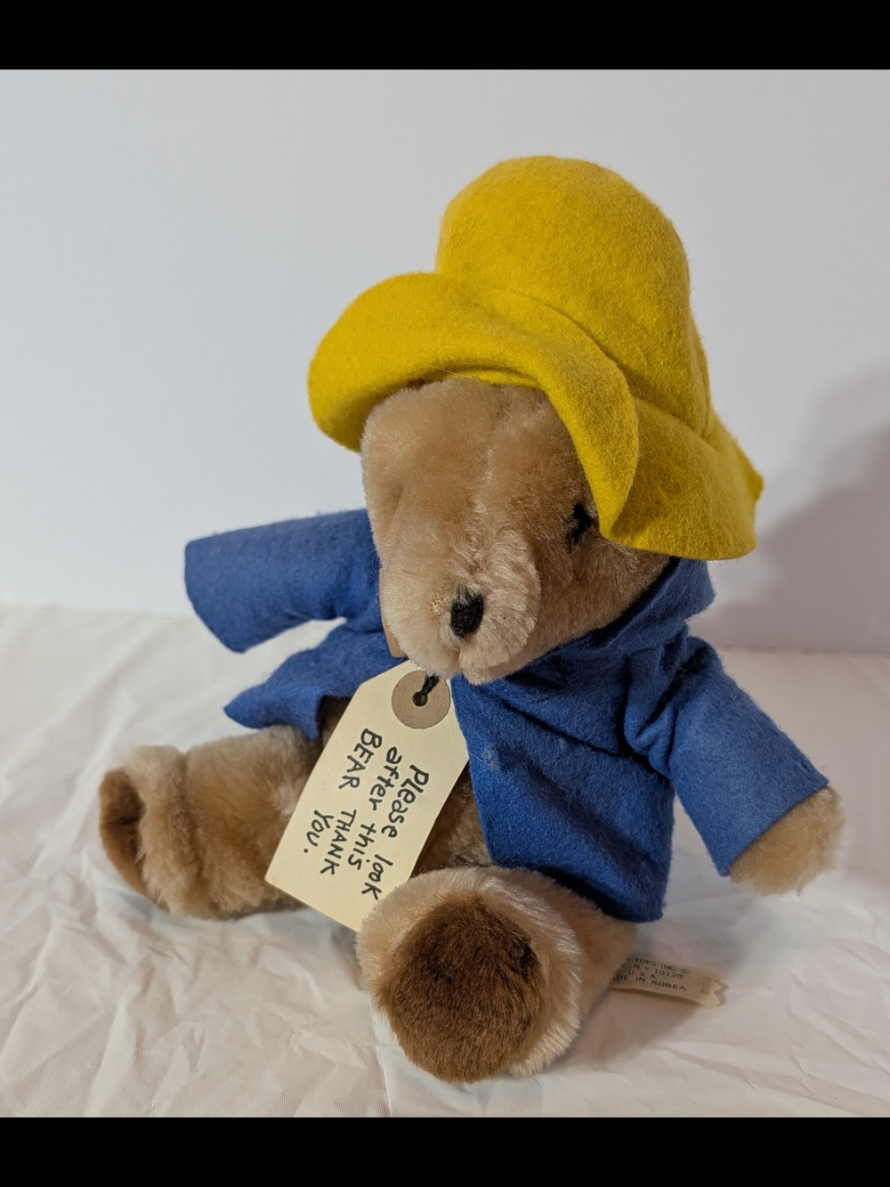 VGT Eden Paddington Bear in Blue Coat & Yellow Hat w/ Tag 7" Plush